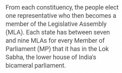 What do you understand by the terms MPs and MLAs?​