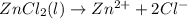 ZnCl_2(l)\rightarrow Zn^{2+}+2Cl^-