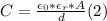 C = \frac{\epsilon_{0}*\epsilon _{r} * A}{d}  (2)