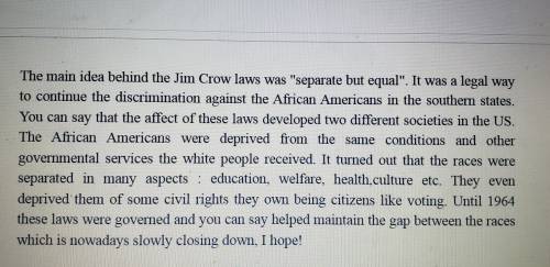 What impact did the jim crow era have on african americans achieving equal opportunities in the amer