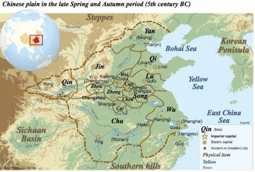 The capitals of the shang, zhou, qin, and han dynasties were  select the best answer from the choice