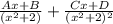 \frac{Ax+B}{(x^2+2)}+ \frac{Cx+D}{(x^2+2)^2}