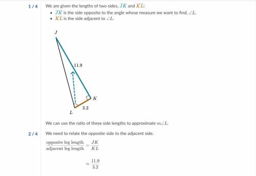 Given the measure of an acute angle in a right triangle, we can tell the ratios of the lengths of th