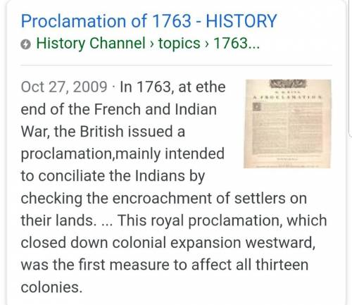 This is 500% of my grade the proclamation of 1763 was established to prevent any settlers from movin