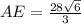 AE= \frac{28\sqrt 6}{ 3}