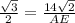 \frac{\sqrt 3}{2}= \frac{14\sqrt 2}{AE}
