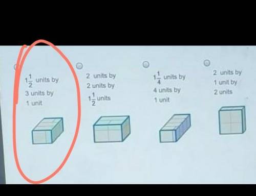 Which prism has a volume of 5 cubic units? I'm having a hard time seeing the lines in the cubes... I