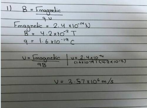 Please help!

A proton moves perpendicularly to a magnetic field that has a magnitude of 4.20 x 10-2