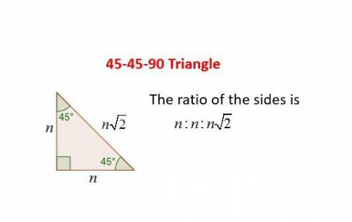 2. In triangle ABC, SA is a right angle, and m B = 45°

(1 point)
C
16 ft
A
B.
What is the length of