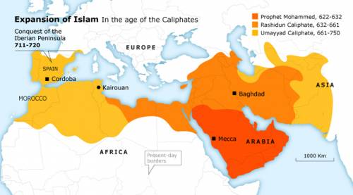 What peninsula in southwest europe had become part of the muslim world by 750?