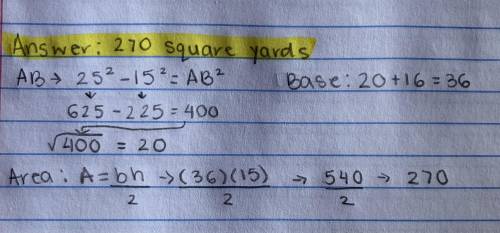 Mr. Gonzalez owns a triangular plot of land BCD with DB = 25 yards and BC = 16 yards. He wishes to p
