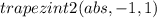 trapezint2(abs,-1,1)