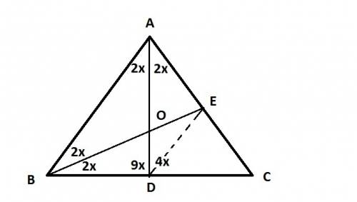 In δabc, ad and be are the angle bisectors of ∠a and ∠b and de ║ ab . find the measures of the angle