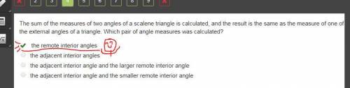 Aahhh plz i have 5 min  the sum of the measures of two angles of a scalene triangle is calculated, a