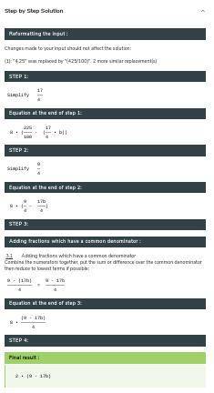 What is the answer to 82.25-4.25b