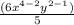 \frac{(6x^{4-2}y^{2-1})}{5}