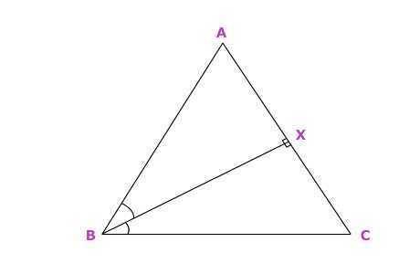 Given:  line xb bisects angle abc;  line bx is an altitude. prove:  line bx is a median.
