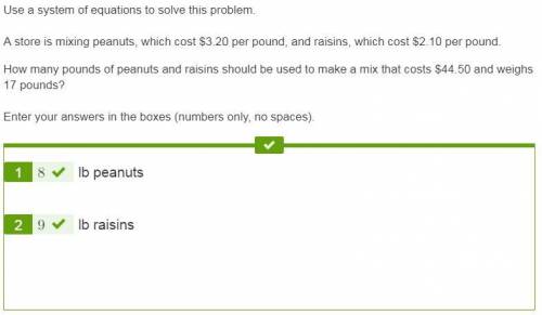Astore is mixing peanuts, which cost $3.20 per pound, and raisins, which cost $2.10 per pound.how ma