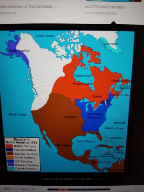 Label the land claimed in the americas by spain, france, england, portugal, the netherlands, denmark