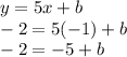 y=5x+b\\-2=5(-1)+b\\-2=-5+b