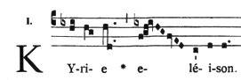 Gregorian chart notation did not include which of the following?   a- key signatures  b- staves  c- 