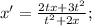 x'=\frac{2tx+3t^2}{t^2+2x};