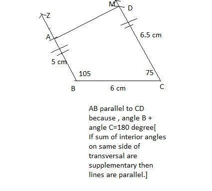 Construct a quadrilateral ABCD , Where PL- 6cm , AY- 6.5cm , LL- 70°, LA- 95°​