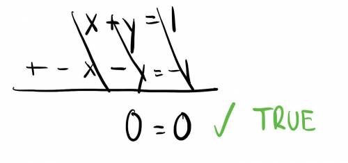 Which of the following systems has an infinite number of solutions?

 
A. x+y=1 and x−y=1
B. x+y=1 a