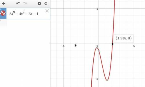 Given the polynomial f(x) = 3x ^ 3 - 4x ^ 2 - 3x - 1 what is the smallest positive integer a the Int