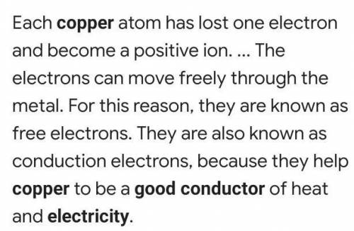 Why is copper a good electrcity conducter