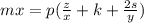 mx=p(\frac{z}{x} +k+\frac{2s}{y} )