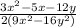 \frac{3x^2-5x-12y}{2(9x^2-16y^2)}