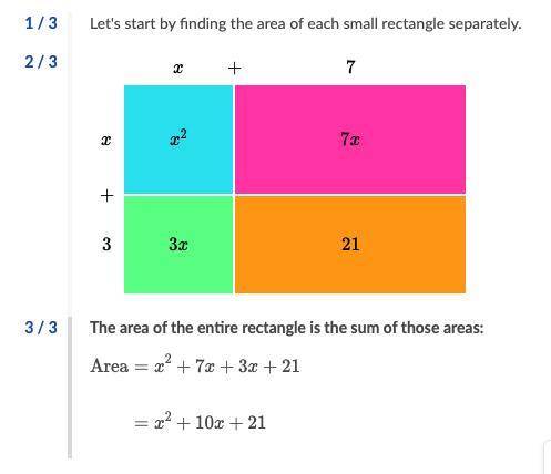 EXPRESS THE AREA OF THE ENTIRE RECTANGLE. YOUR ANSWER SHOULD BE A POLYNOMIAL IN STANDARD FORM