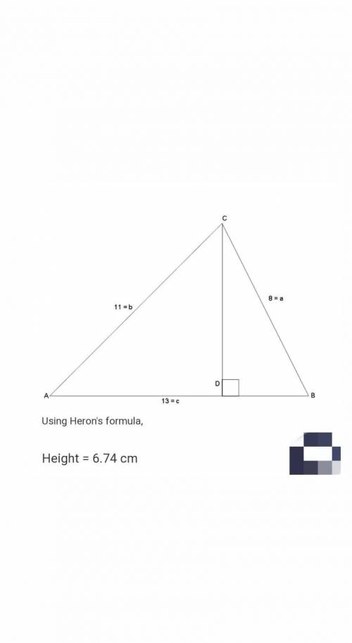 Find the area of 9cm 11cm 8 cm 9cm and 13 cm