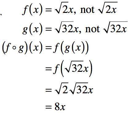 F(x) = V22

g(x) = V322
Find (f .g)(x). Assume x2 0.
O A. (f.g)(x) = 8x
B. (f.g)(x) = 8VC
O c. (f.g)