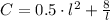 C = 0.5\cdot l^{2} + \frac{8}{l}