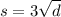 s=3\sqrt{d}
