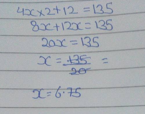 What is the positive solution to this equation 4x^2+12x=135