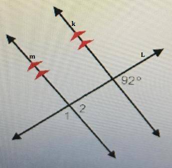 What is the measure of angle 1?
920
2.
86
88°
90°
92°