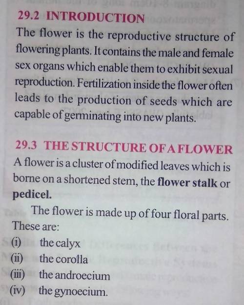 4 main parts of a flower Include the function of each pls help me