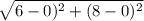 \sqrt{6-0)^2+(8-0)^2}