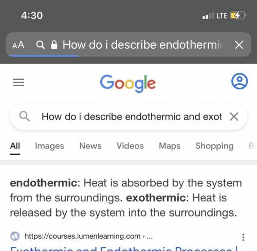 How do i describe endothermic and exothermic changes in matter?