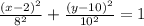 \frac{(x-2)^{2}}{8^{2}}+\frac{(y-10)^{2}}{10^{2}} = 1