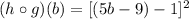 (h\circ g)(b)=[(5b-9)-1]^2