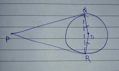 Two tangents PQ and PR are drawn to a circle with center o from an external point P. prove that

Ang