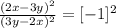\frac{(2x - 3y)^2}{(3y - 2x)^2} = [-1]^2