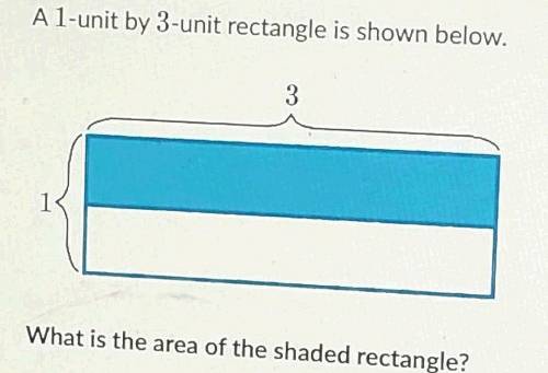 A 1 11-unit by 3 33-unit rectangle is shown below. 3 3 1 1 What is the area of the shaded rectangle?