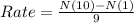 Rate = \frac{N(10)-N(1)}{9}
