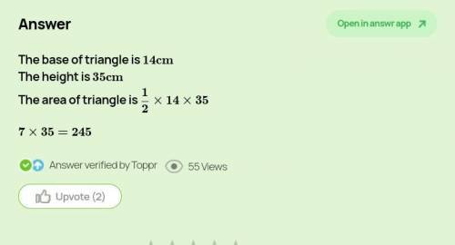 What is the height of a triangle withbase 7cm and area of 35cm 2​