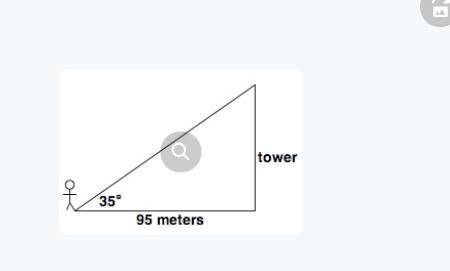 Express the height of the tower in terms of trigonometric ratios. A) 35(cos95°) B) 95(tan35°) C) 95(